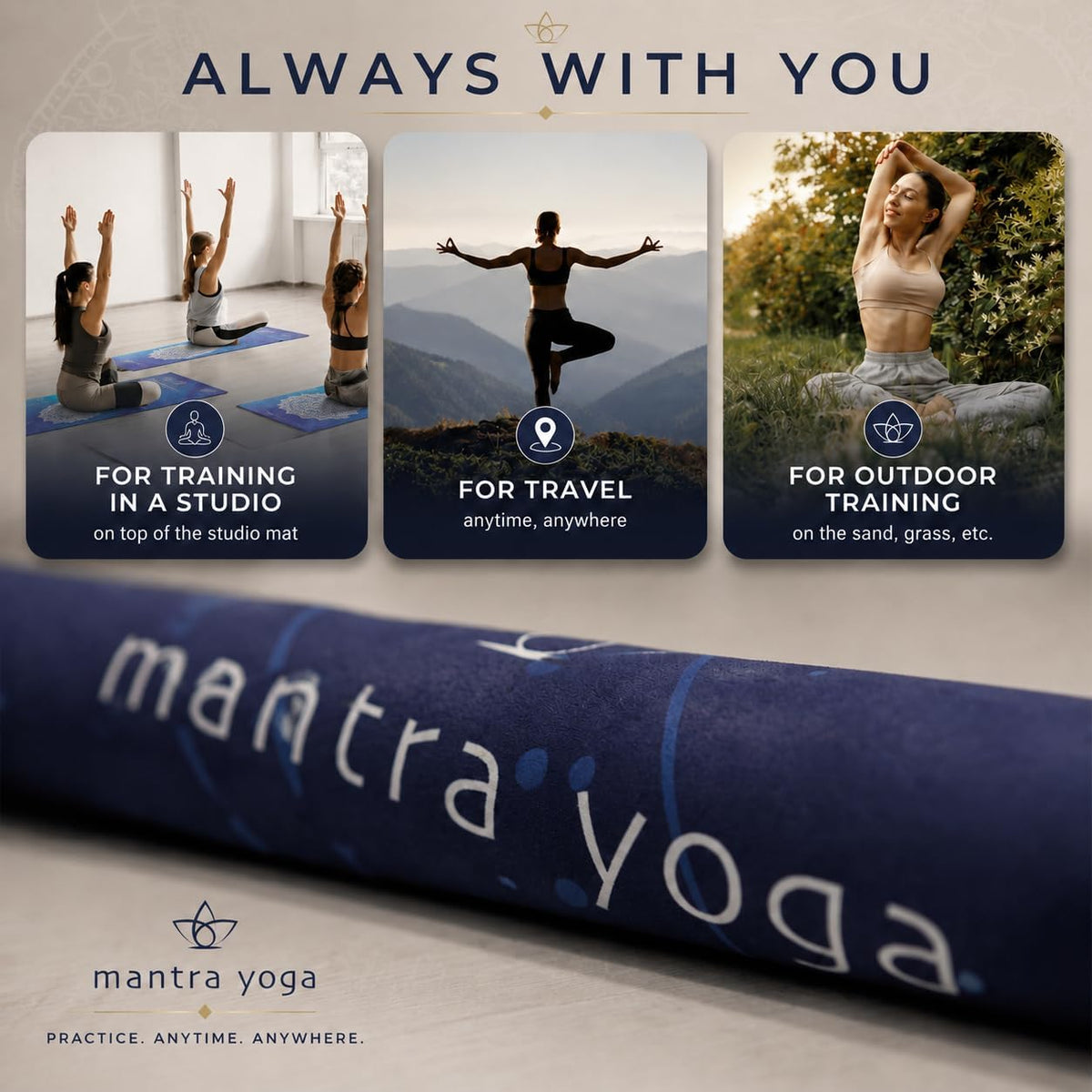 Travel PRO 1.5mm with Knee Pad - Foldable Fitness & Exercise Mat with Bag | Lightweight, Compact & Eco-Friendly | Non-Slip & Washable | For All Types of Yoga | 72" L x 24" W | 2.6 lbs