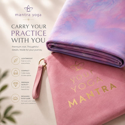 Travel PRO 1.5mm with Knee Pad - Foldable Fitness & Exercise Mat with Bag | Lightweight, Compact & Eco-Friendly | Non-Slip & Washable | For All Types of Yoga | 72" L x 24" W | 2.6 lbs