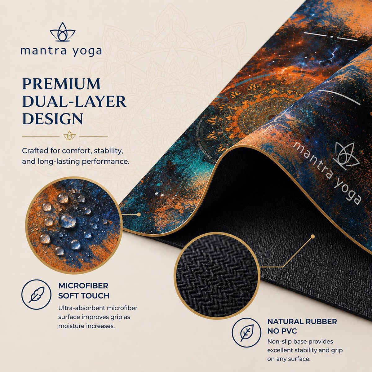 Travel PRO 1.5mm with Knee Pad - Foldable Fitness & Exercise Mat with Bag | Lightweight, Compact & Eco-Friendly | Non-Slip & Washable | For All Types of Yoga | 72" L x 24" W | 2.6 lbs