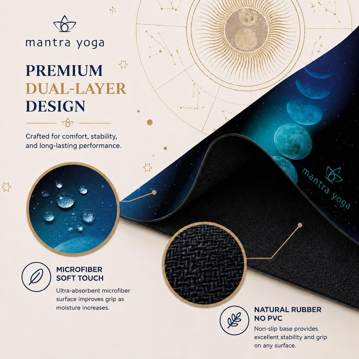 Travel PRO 1.5mm with Knee Pad - Foldable Fitness & Exercise Mat with Bag | Lightweight, Compact & Eco-Friendly | Non-Slip & Washable | For All Types of Yoga | 72" L x 24" W | 2.6 lbs
