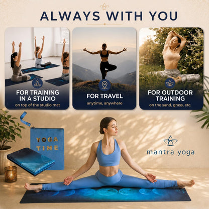 Travel PRO 1.5mm with Knee Pad - Foldable Fitness & Exercise Mat with Bag | Lightweight, Compact & Eco-Friendly | Non-Slip & Washable | For All Types of Yoga | 72" L x 24" W | 2.6 lbs