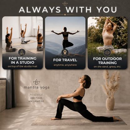 Travel PRO 1.5mm with Knee Pad - Foldable Fitness & Exercise Mat with Bag | Lightweight, Compact & Eco-Friendly | Non-Slip & Washable | For All Types of Yoga | 72" L x 24" W | 2.6 lbs