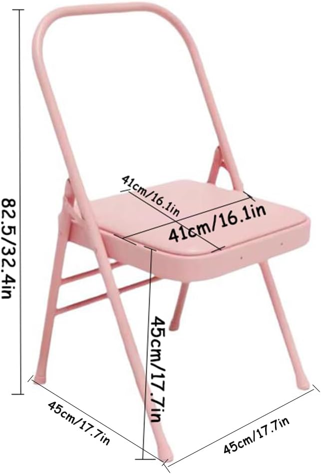Yoga Auxiliary Chair with Detachable Lumbar Back Support Relieve Back Pain Chair Yoga Chairs for Adults Folding Balance Handstand Training Tool