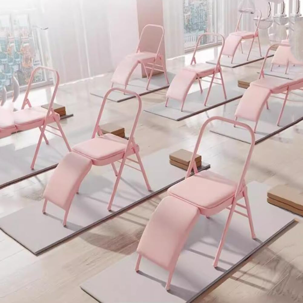 Yoga Auxiliary Chair with Detachable Lumbar Back Support Relieve Back Pain Chair Yoga Chairs for Adults Folding Balance Handstand Training Tool