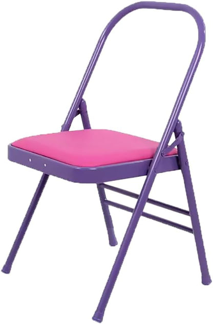Pilates Yoga Chair,Professional Iyengar Auxiliary Chair,Hardened Thick Yoga Folding Chair,Solid Anti-Slip, Stable,Foldable and Portable Backless Chair,Blue-Yoga Chair (Without Waist Drag)