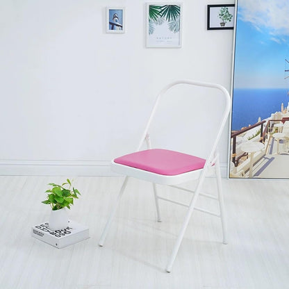 Backless Yoga Chair Yoga Practice Balance Chair，Foldable Yoga Auxiliary Chair, Flexibility Strength Training Tool, Stable and Durable, Black(Pink)