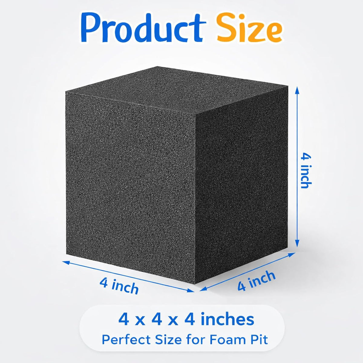 Foam Pit Blocks 4 x 4 x 4 Inch Foam Cubes Soft Stacking Blocks Protective Padding Sponge Pit for Gymnastics Trampoline Arenas Rock Climbing Parkour Indoor Amusement Park