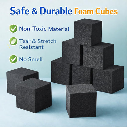 Foam Pit Blocks 4 x 4 x 4 Inch Foam Cubes Soft Stacking Blocks Protective Padding Sponge Pit for Gymnastics Trampoline Arenas Rock Climbing Parkour Indoor Amusement Park