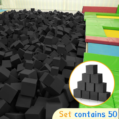 Foam Pit Blocks 4 x 4 x 4 Inch Foam Cubes Soft Stacking Blocks Protective Padding Sponge Pit for Gymnastics Trampoline Arenas Rock Climbing Parkour Indoor Amusement Park