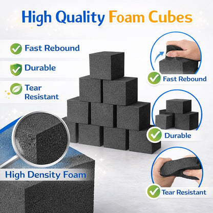 Foam Pit Blocks 4 x 4 x 4 Inch Foam Cubes Soft Stacking Blocks Protective Padding Sponge Pit for Gymnastics Trampoline Arenas Rock Climbing Parkour Indoor Amusement Park