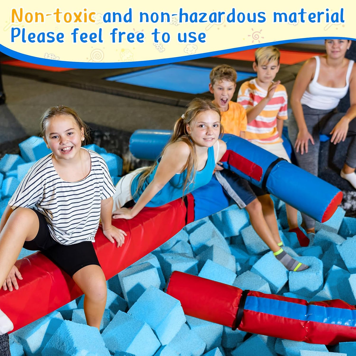 Foam Pit Blocks 4 x 4 x 4 Inch Foam Cubes Soft Stacking Blocks Protective Padding Sponge Pit for Gymnastics Trampoline Arenas Rock Climbing Parkour Indoor Amusement Park