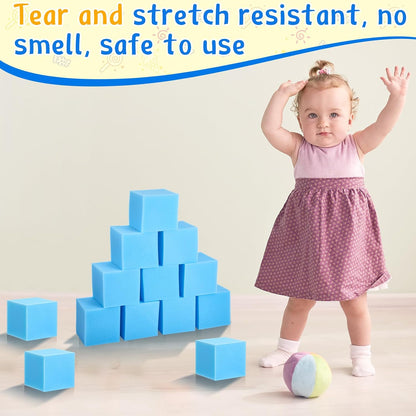 Foam Pit Blocks 4 x 4 x 4 Inch Foam Cubes Soft Stacking Blocks Protective Padding Sponge Pit for Gymnastics Trampoline Arenas Rock Climbing Parkour Indoor Amusement Park