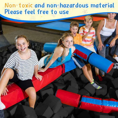 Foam Pit Blocks 4 x 4 x 4 Inch Foam Cubes Soft Stacking Blocks Protective Padding Sponge Pit for Gymnastics Trampoline Arenas Rock Climbing Parkour Indoor Amusement Park