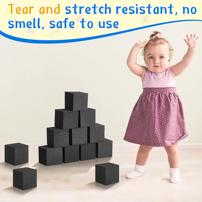 Foam Pit Blocks 4 x 4 x 4 Inch Foam Cubes Soft Stacking Blocks Protective Padding Sponge Pit for Gymnastics Trampoline Arenas Rock Climbing Parkour Indoor Amusement Park