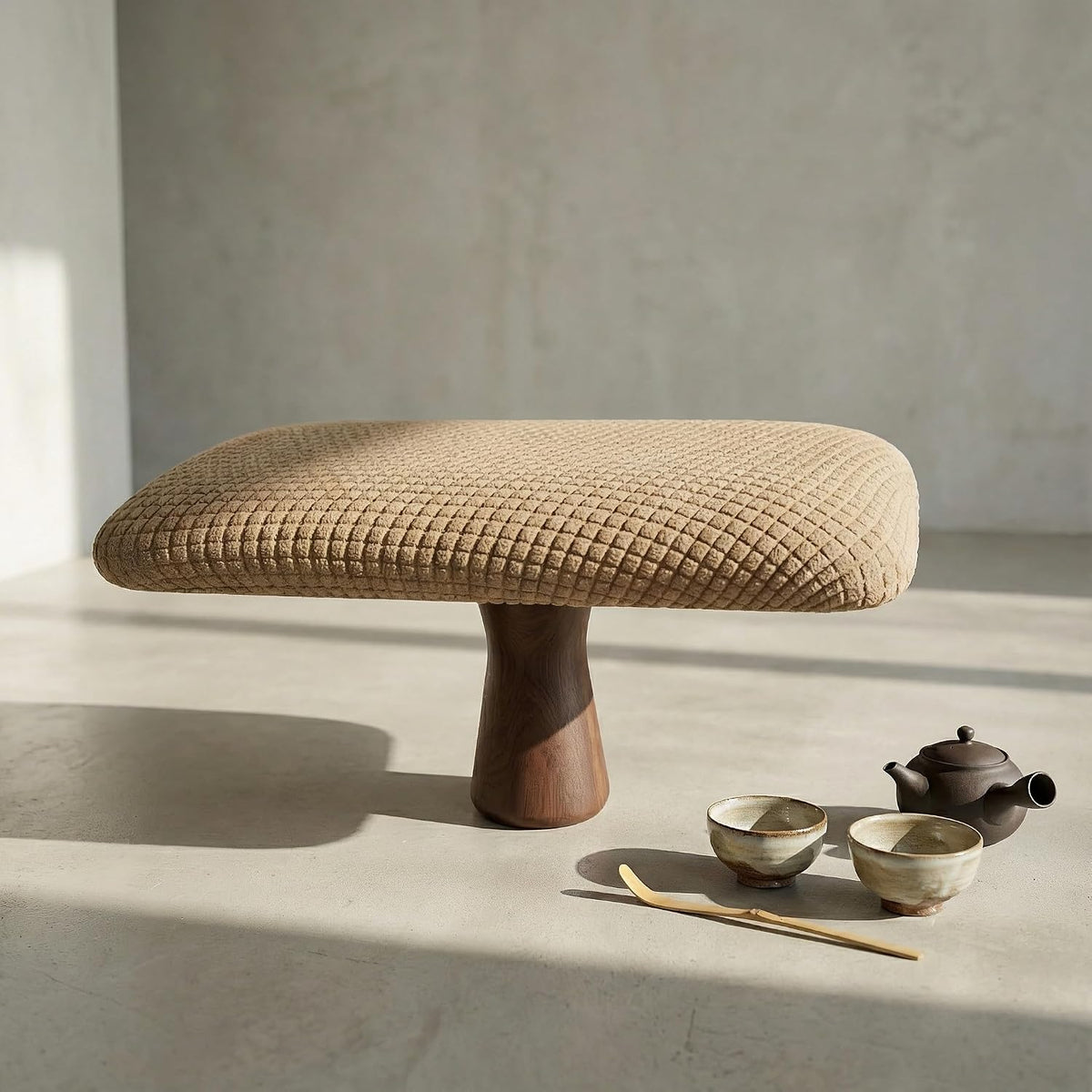 Meditation Bench Kneeling Stool Foldable Wooden Prayer Seat (Brown)