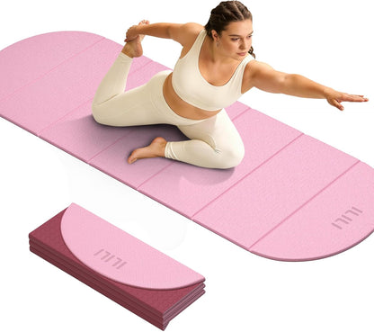 Foldable Yoga Mat, 10mm Thick, 75x26 Inch Extra Long, Exercise Mat