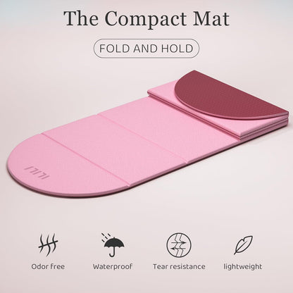 Foldable Yoga Mat, 10mm Thick, 75x26 Inch Extra Long, Exercise Mat