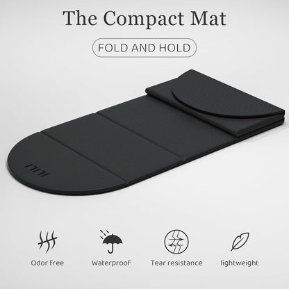 Foldable Yoga Mat, 10mm Thick, 75x26 Inch Extra Long, Exercise Mat