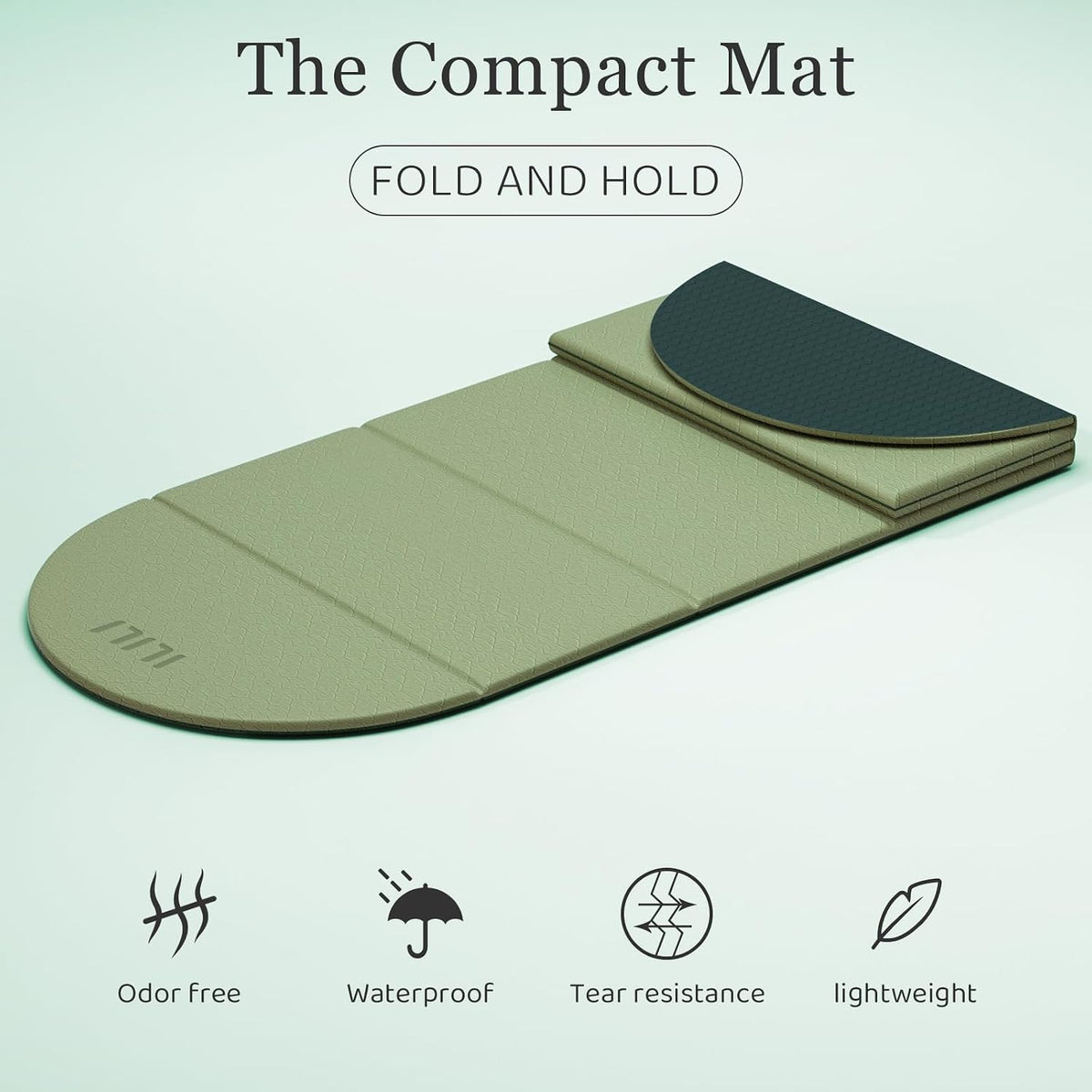 Foldable Yoga Mat, 10mm Thick, 75x26 Inch Extra Long, Exercise Mat