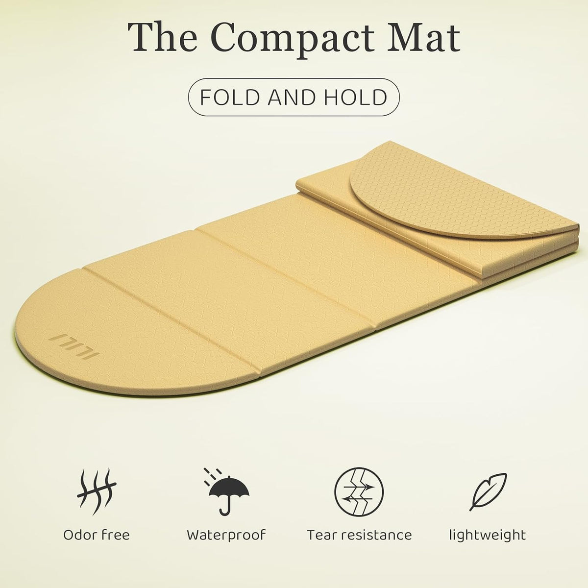 Foldable Yoga Mat, 10mm Thick, 75x26 Inch Extra Long, Exercise Mat