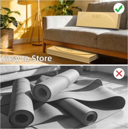 Foldable Yoga Mat, 10mm Thick, 75x26 Inch Extra Long, Exercise Mat