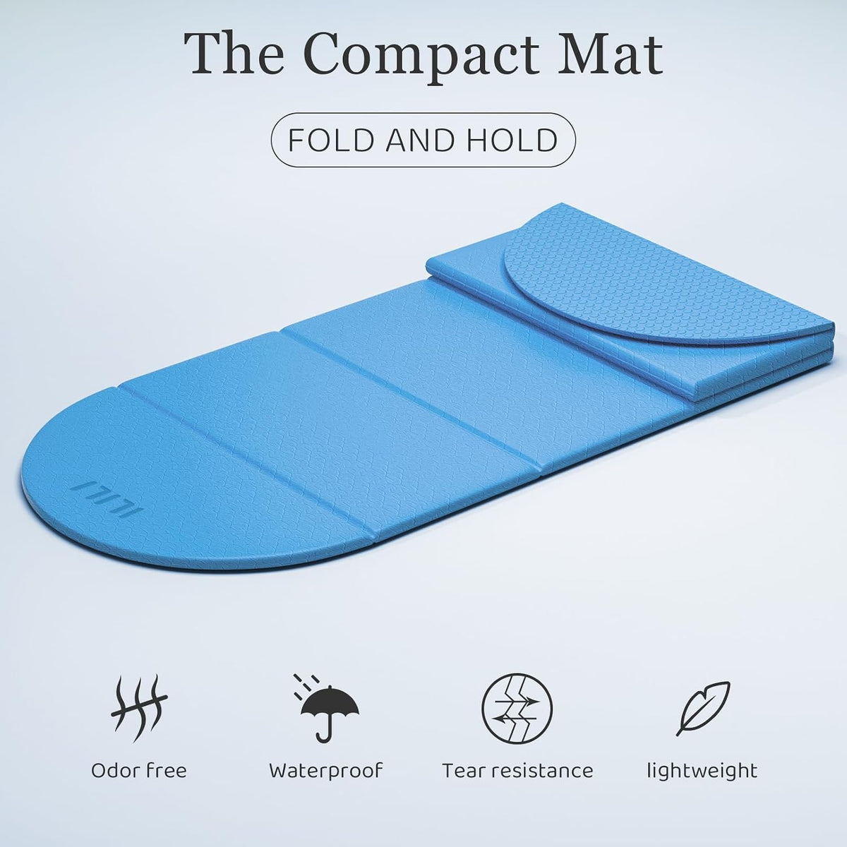 Foldable Yoga Mat, 10mm Thick, 75x26 Inch Extra Long, Exercise Mat