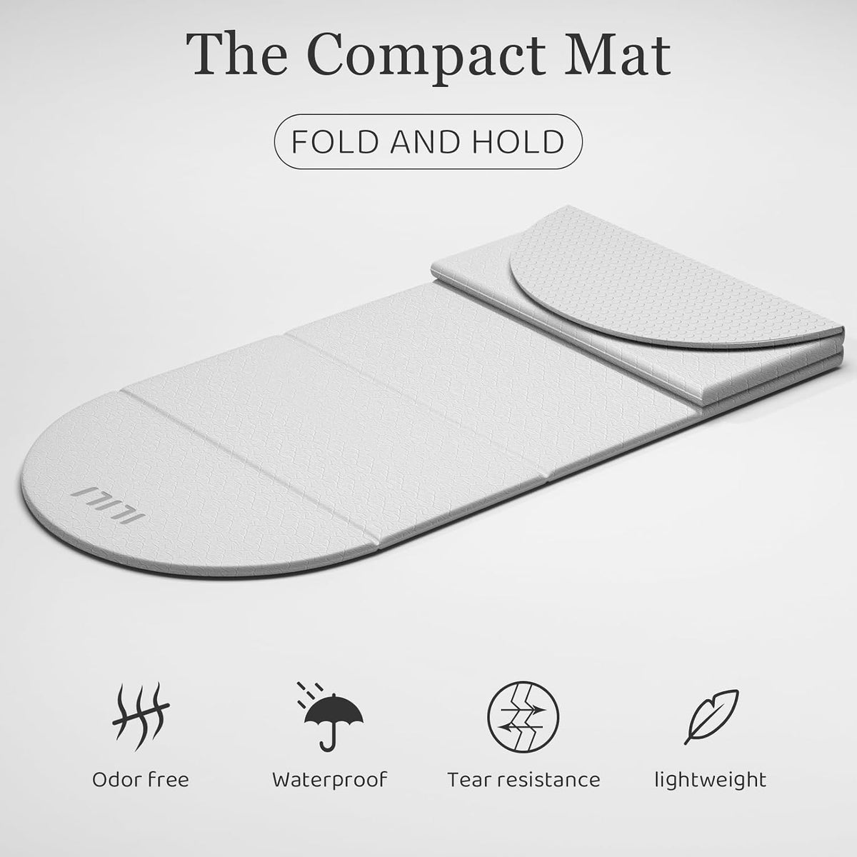 Foldable Yoga Mat, 10mm Thick, 75x26 Inch Extra Long, Exercise Mat