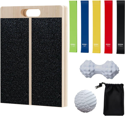 Slant Board for Calf-Stretching - Wooden Incline Wedge Stretcher for Squats, Foot & Ankle Mobility, Portable Fitness Equipment, Balance Block for Heel Stretch