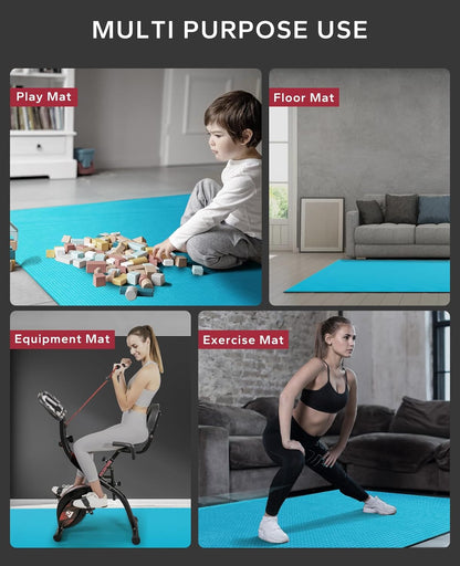 HAPBEAR Large Exercise Mat-6'x4'/7'x5'/6'x8'/6'x9'/6'x10'/6'x12'x 1/3"(8mm)