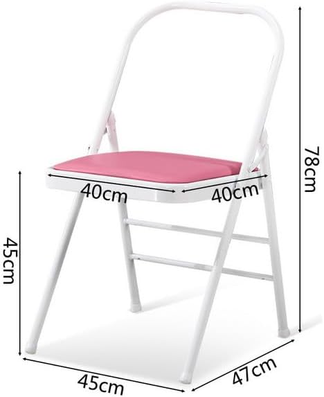 Pilates Yoga Chair, Professional Iyengar Auxiliary Chair, Yoga, Hardened and Thick Yoga Folding Chair, Solid Anti-Slip, Stable and Durable,Pink