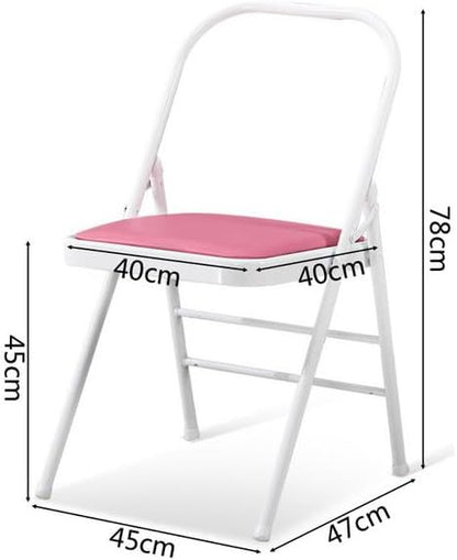 Pilates Yoga Chair, Professional Iyengar Auxiliary Chair, Yoga, Hardened and Thick Yoga Folding Chair, Solid Anti-Slip, Stable and Durable,Pink