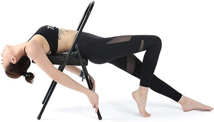 Pilates Yoga Chair, Professional Iyengar Auxiliary Chair, Yoga, Hardened and Thick Yoga Folding Chair, Solid Anti-Slip, Stable and Durable,Pink