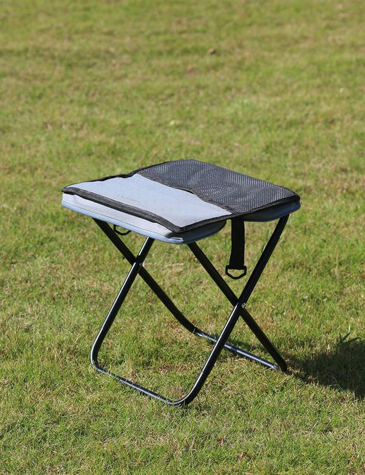 2-in-1 Folding Stool Crossbody Bag Chair, Gray