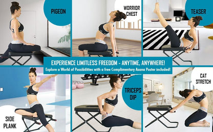 Longer+Wider+Bigger Yoga Headstand Bench Chair with Handles Headstand Handstand Inversion Workout Stretch