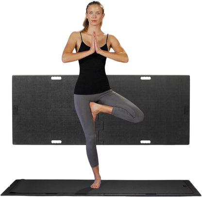 Yoga Mat Support Board – Portable Yoga Platform for Carpet, Grass & Uneven Surfaces – Indoor/Outdoor Stability Base for Yoga, Pilates & Barre – Thick, Durable, Lightweight – 73" x 28.75", Black