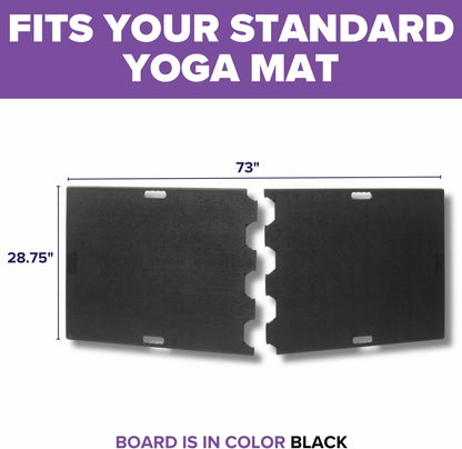 Yoga Mat Support Board – Portable Yoga Platform for Carpet, Grass & Uneven Surfaces – Indoor/Outdoor Stability Base for Yoga, Pilates & Barre – Thick, Durable, Lightweight – 73" x 28.75", Black
