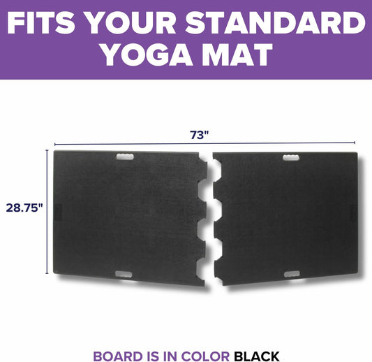 Yoga Mat Support Board – Portable Yoga Platform for Carpet, Grass & Uneven Surfaces – Indoor/Outdoor Stability Base for Yoga, Pilates & Barre – Thick, Durable, Lightweight – 73" x 28.75", Black