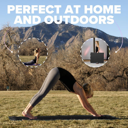 Yoga Mat Support Board – Portable Yoga Platform for Carpet, Grass & Uneven Surfaces – Indoor/Outdoor Stability Base for Yoga, Pilates & Barre – Thick, Durable, Lightweight – 73" x 28.75", Black