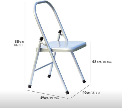 Silver Yoga Chair,Pilates Chair,Yoga Chair Iyengar,Backless Yoga Chair Prop,Foldable and Portable Folding Stools for Yoga,Silver white-82cm×43cm
