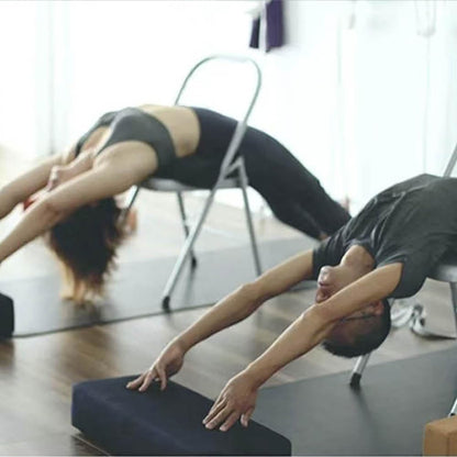 Silver Yoga Chair,Pilates Chair,Yoga Chair Iyengar,Backless Yoga Chair Prop,Foldable and Portable Folding Stools for Yoga,Silver white-82cm×43cm