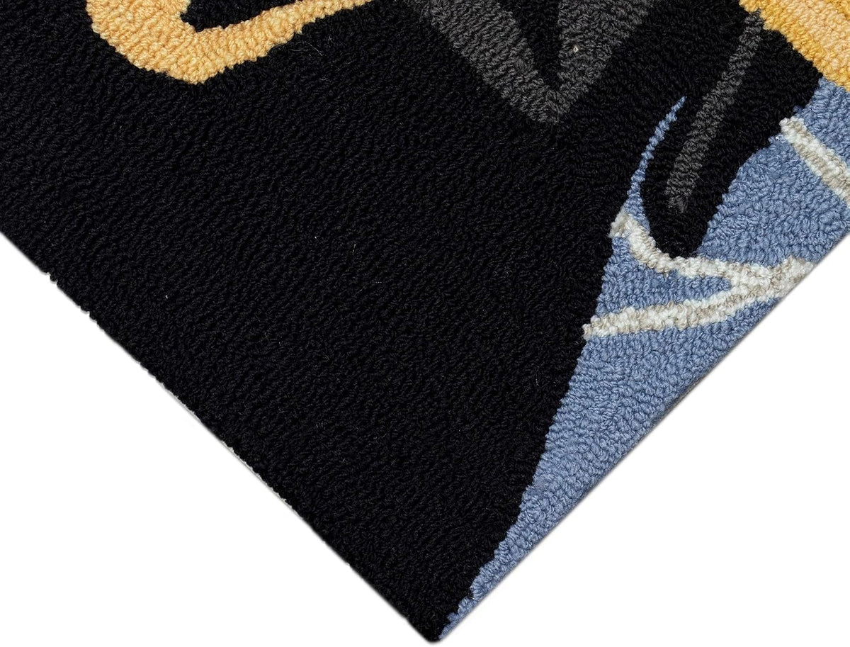Liora Manne Frontporch Indoor Outdoor Rug - Novelty Design, Hand Hooked, Weather Resistant, UV Stabilized, Foyers, Porches, Patios & Decks, Yoga Dogs, 2'6 x 4'