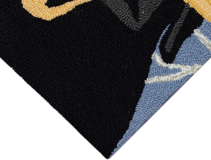 Liora Manne Frontporch Indoor Outdoor Rug - Novelty Design, Hand Hooked, Weather Resistant, UV Stabilized, Foyers, Porches, Patios & Decks, Yoga Dogs, 2'6 x 4'