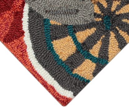 Liora Manne Frontporch Indoor Outdoor Rug - Novelty Design, Hand Hooked, Weather Resistant, UV Stabilized, Foyers, Porches, Patios & Decks, Yoga Dogs, 2'6 x 4'