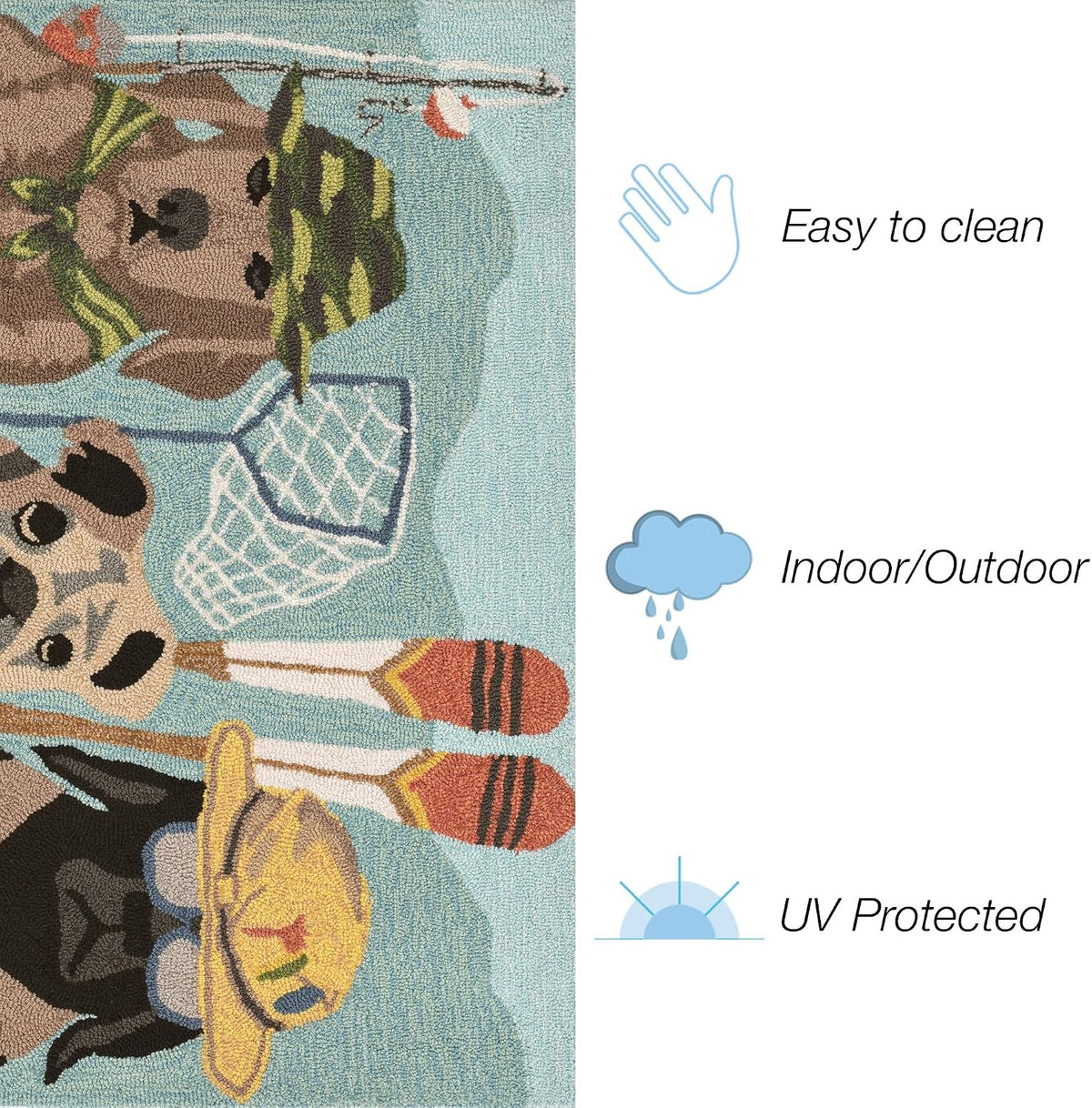 Liora Manne Frontporch Indoor Outdoor Rug - Novelty Design, Hand Hooked, Weather Resistant, UV Stabilized, Foyers, Porches, Patios & Decks, Yoga Dogs, 2'6 x 4'
