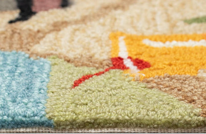 Liora Manne Frontporch Indoor Outdoor Rug - Novelty Design, Hand Hooked, Weather Resistant, UV Stabilized, Foyers, Porches, Patios & Decks, Yoga Dogs, 2'6 x 4'