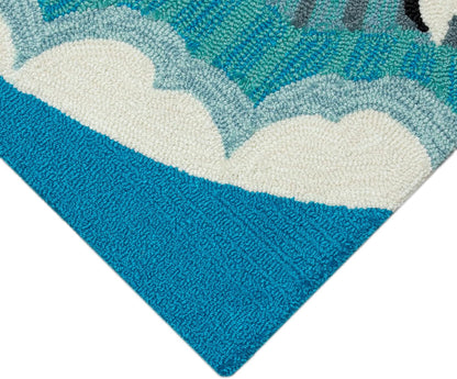 Liora Manne Frontporch Indoor Outdoor Rug - Novelty Design, Hand Hooked, Weather Resistant, UV Stabilized, Foyers, Porches, Patios & Decks, Yoga Dogs, 2'6 x 4'