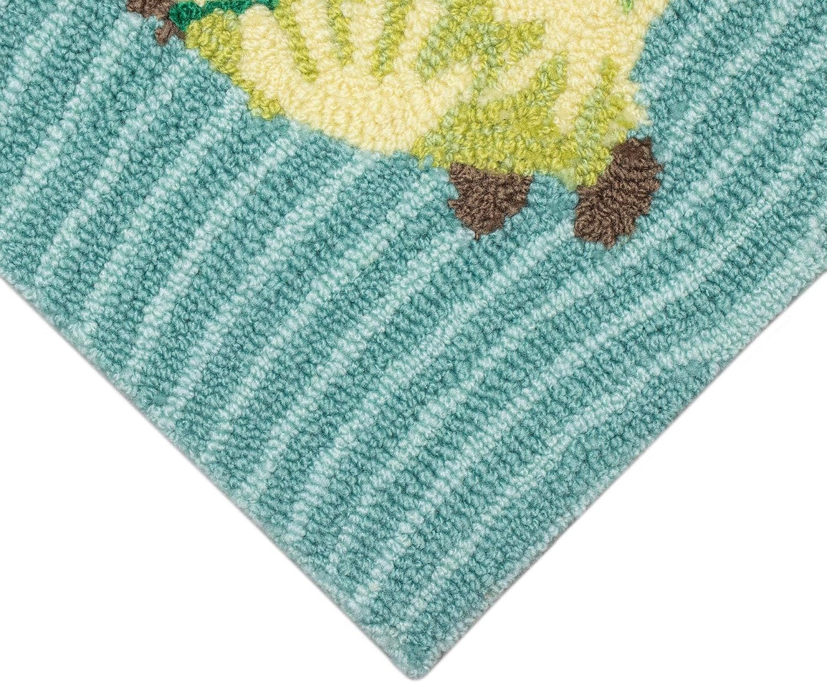 Liora Manne Frontporch Indoor Outdoor Rug - Novelty Design, Hand Hooked, Weather Resistant, UV Stabilized, Foyers, Porches, Patios & Decks, Yoga Dogs, 2'6 x 4'