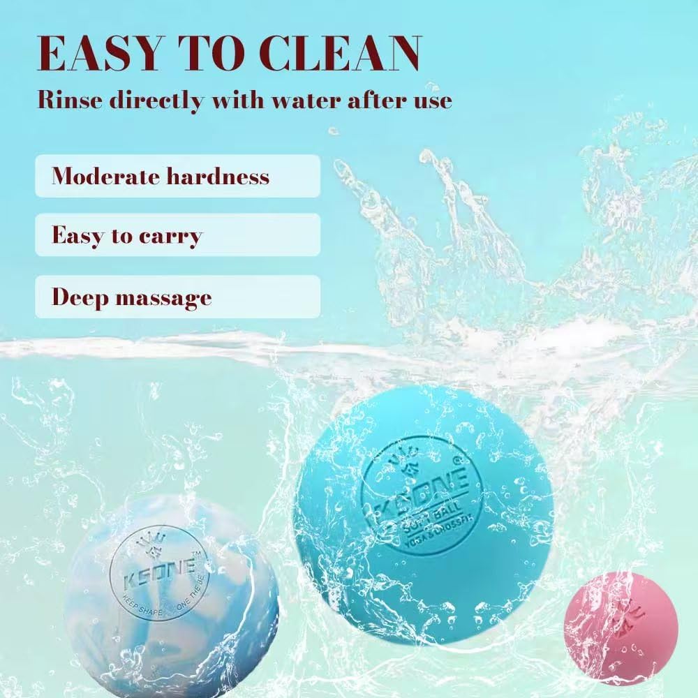 Massage Lacrosse Balls -Massage Balls for Myofacial Release&Trigger Point Therapy-Set of 2-Hard Lacrosse Massage Ball &Soft Massage Ball with one mini Ball