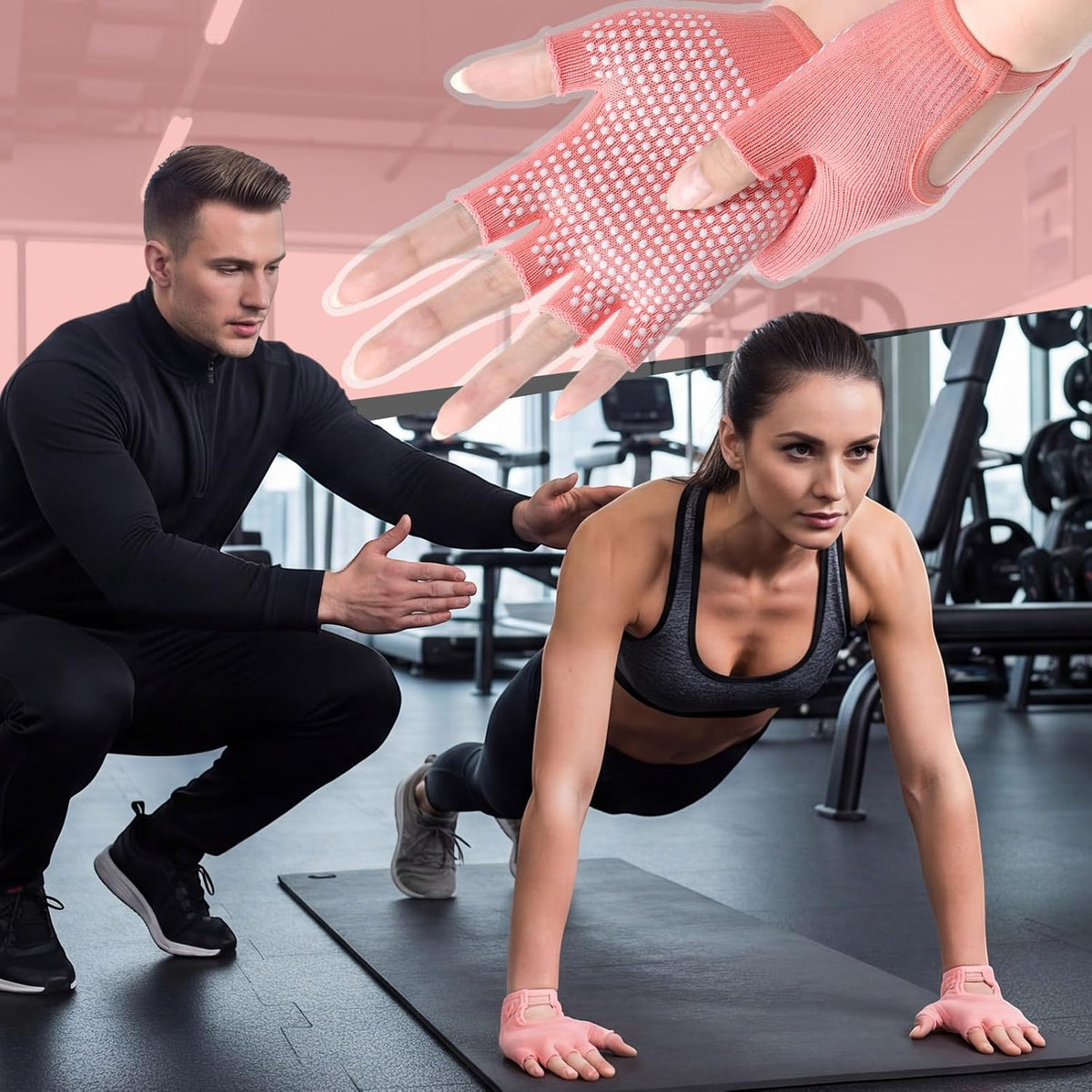 3 Pairs Yoga Pilates Workout Gloves