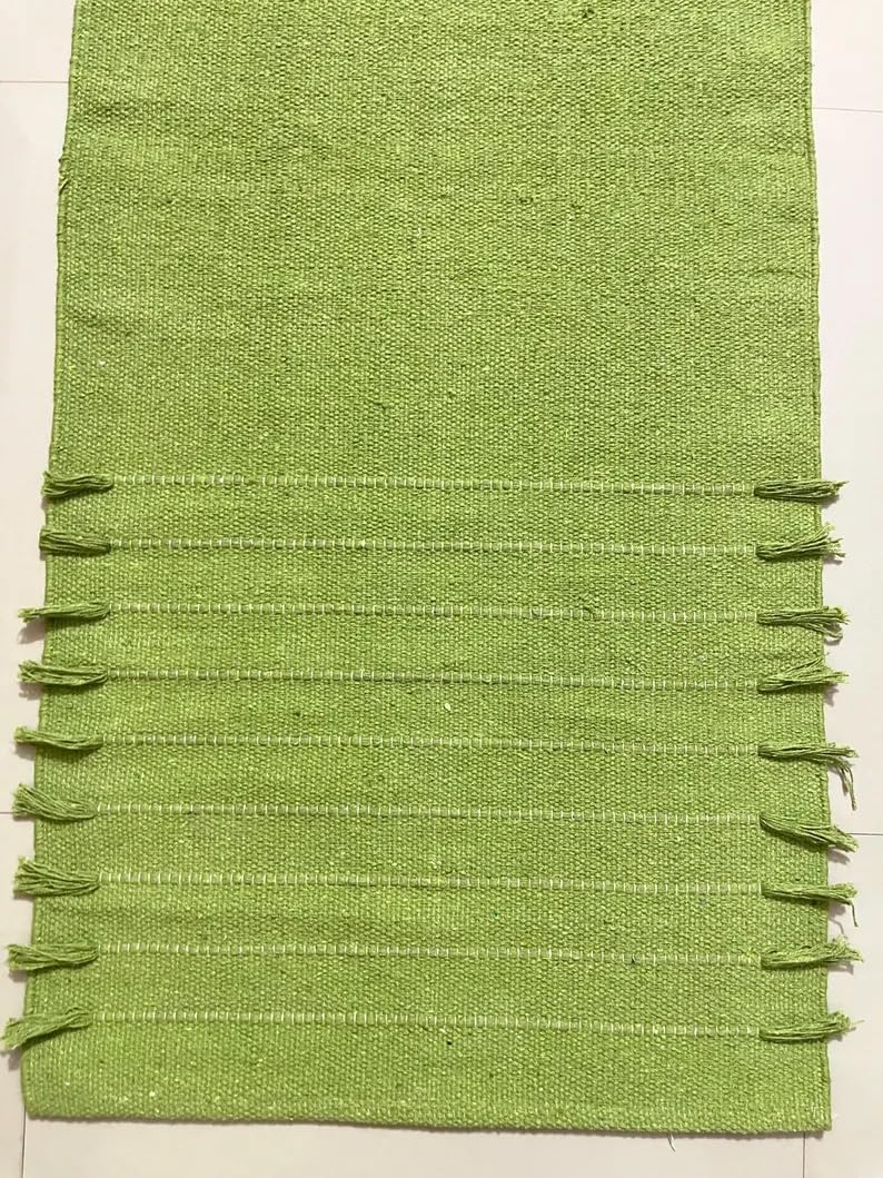 Payal Rugs Cotton Yoga Mat - Eco-Friendly Hand-Woven Rug - Non Slip & Thick (24”x72”x5mm) for Yoga Everyday Fitness at Home - Comfortable Extra-Long